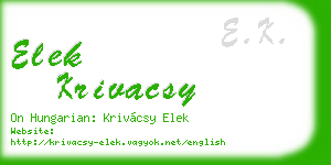 elek krivacsy business card